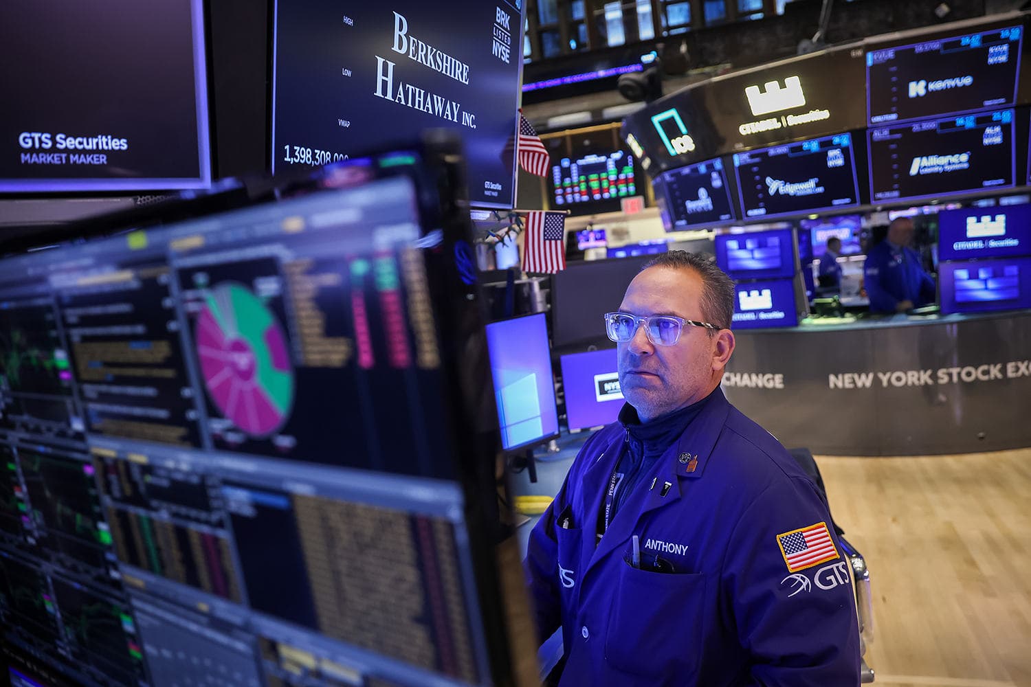 Bold display of tech stocks losing over one trillion dollars in market value amid rising AI capex concerns