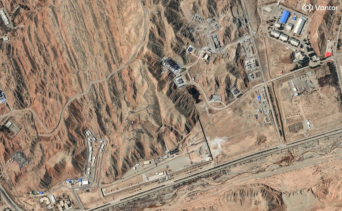 Satellite image showing reconstruction at Iranian nuclear sites
