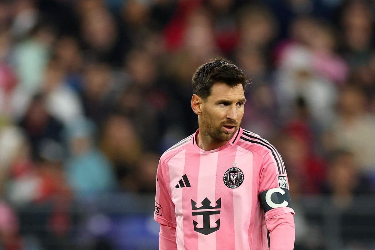 Lionel Messi during an emotional moment following his father's death.