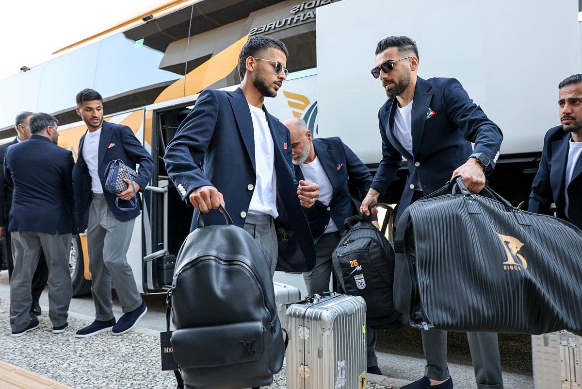 Iran's national soccer team training in preparation for the World Cup.