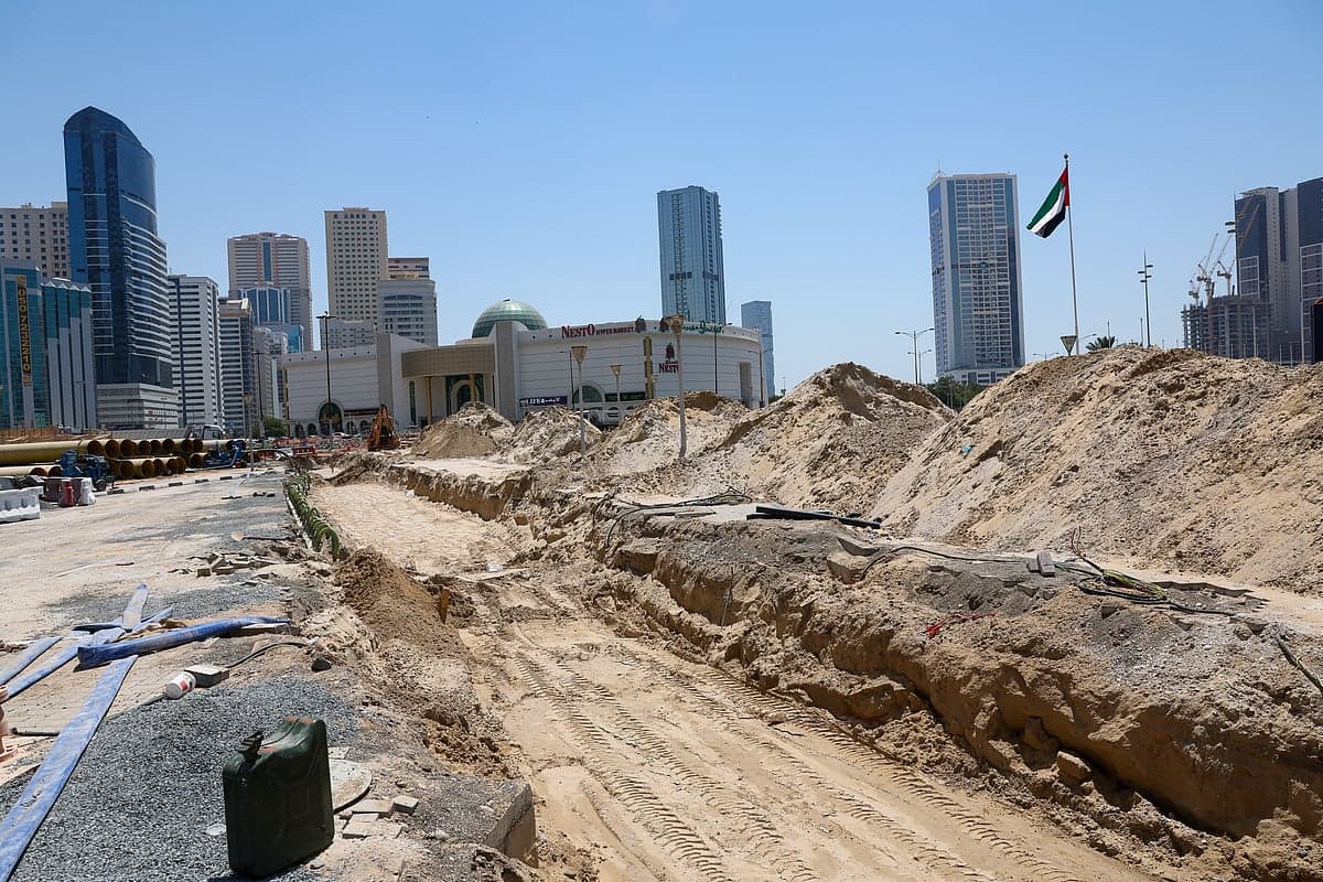A conceptual image of the new road infrastructure between Sharjah and Dubai.