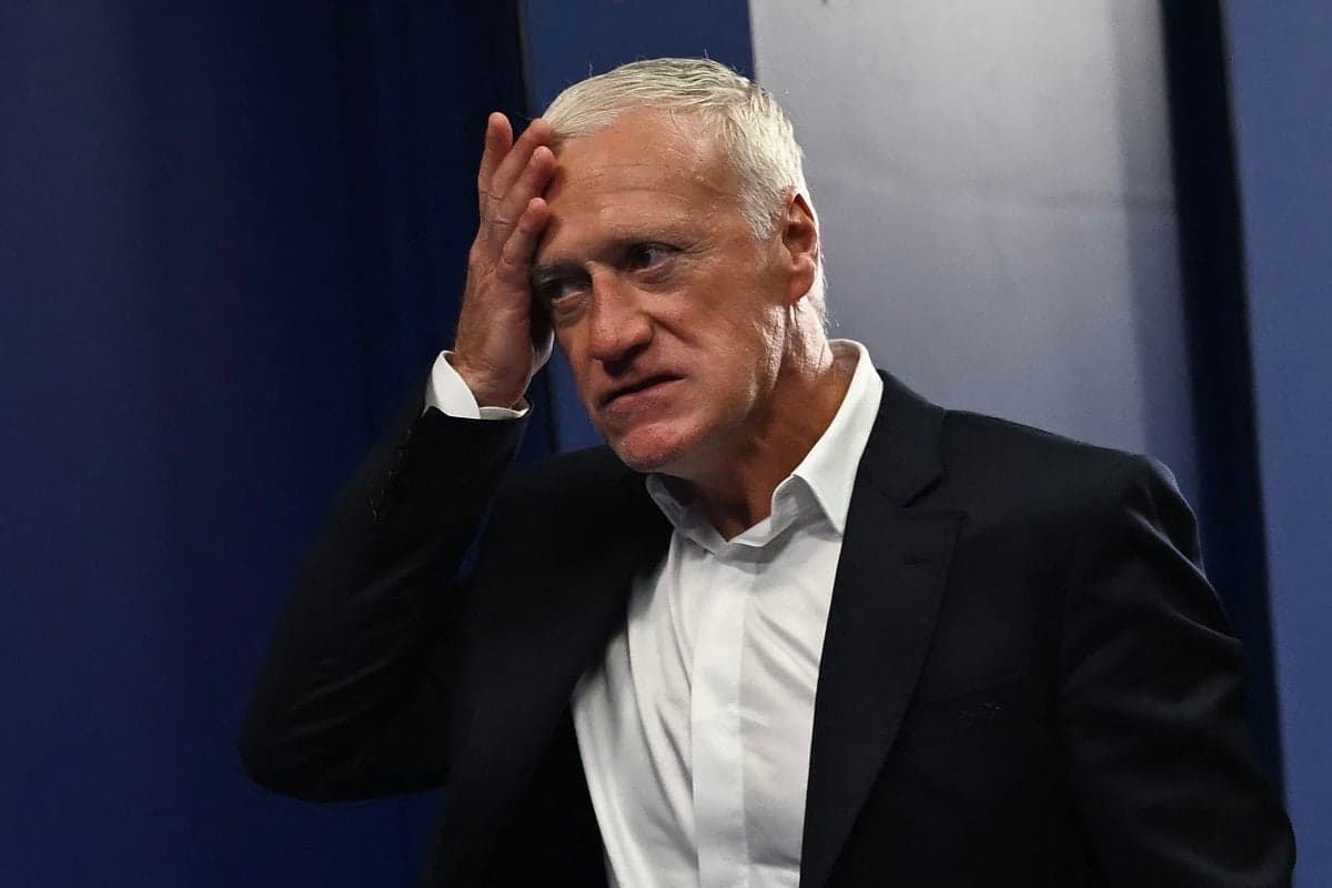 Didier Deschamps during a press conference before the World Cup