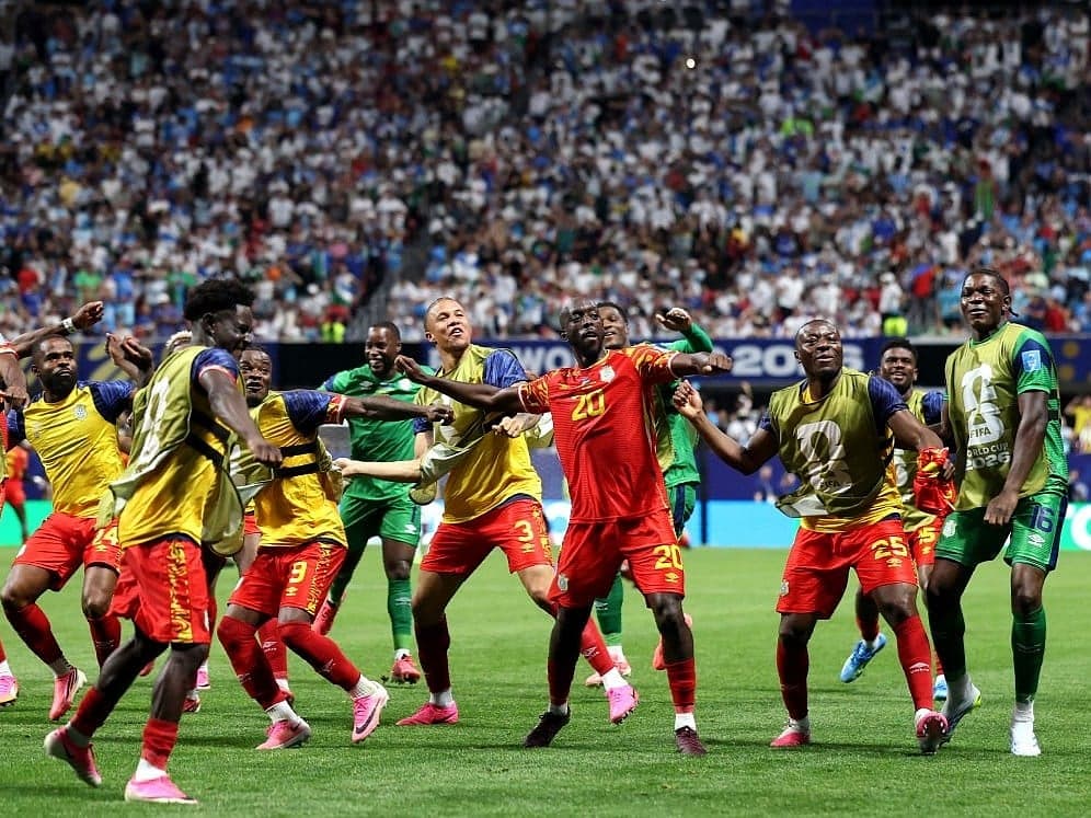 DR Congo football team celebrating their historic World Cup qualification