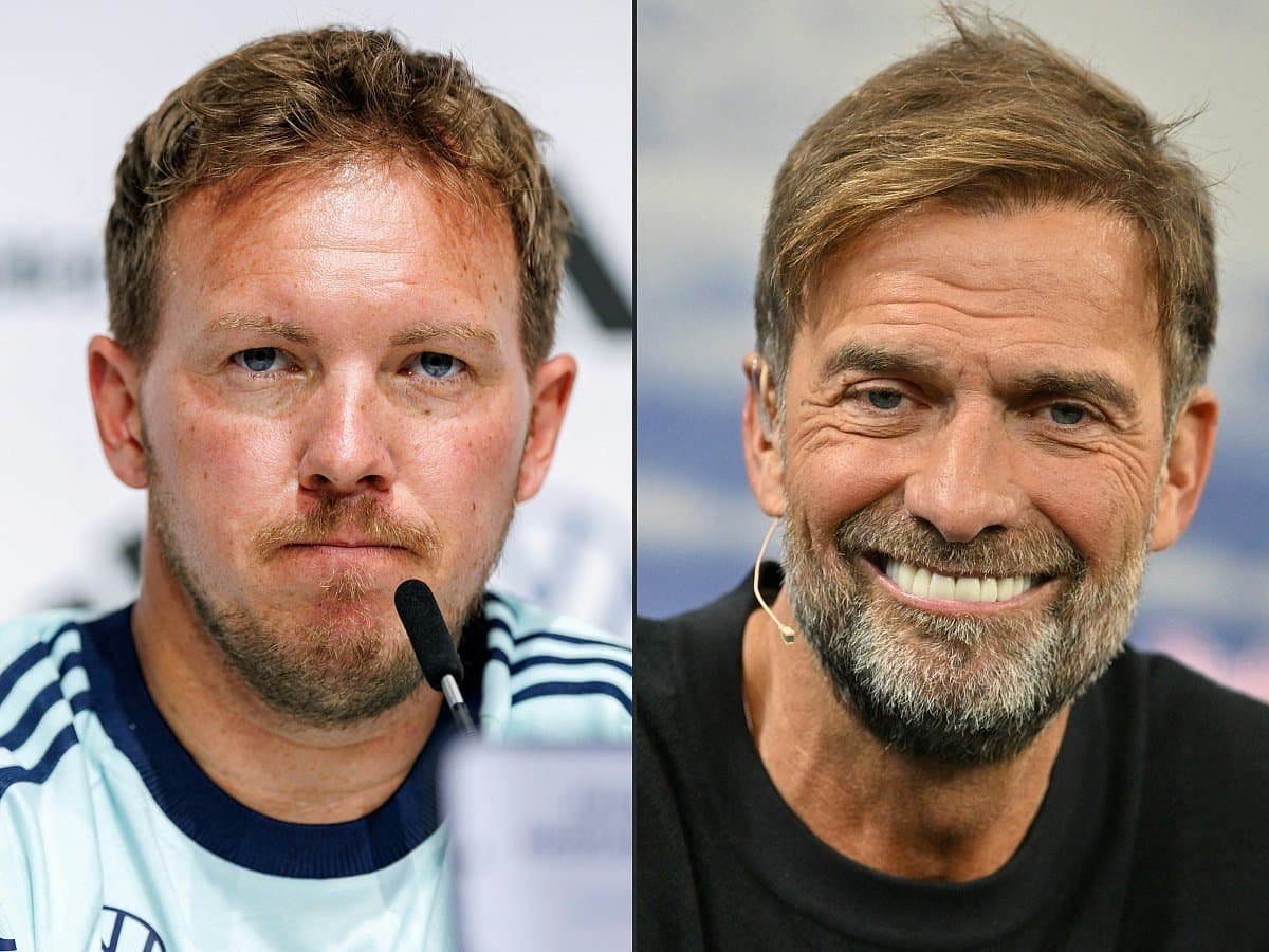 Julian Nagelsmann during a match as Germany's national football coach.