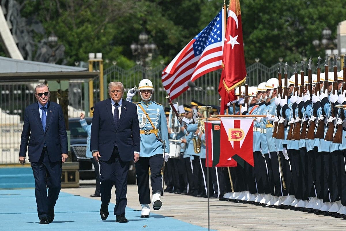 President Trump and President Erdogan during the NATO summit in Turkey.