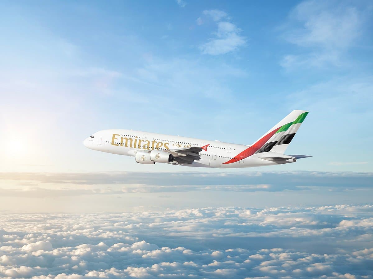 Emirates Airlines A380 aircraft at Dubai International Airport