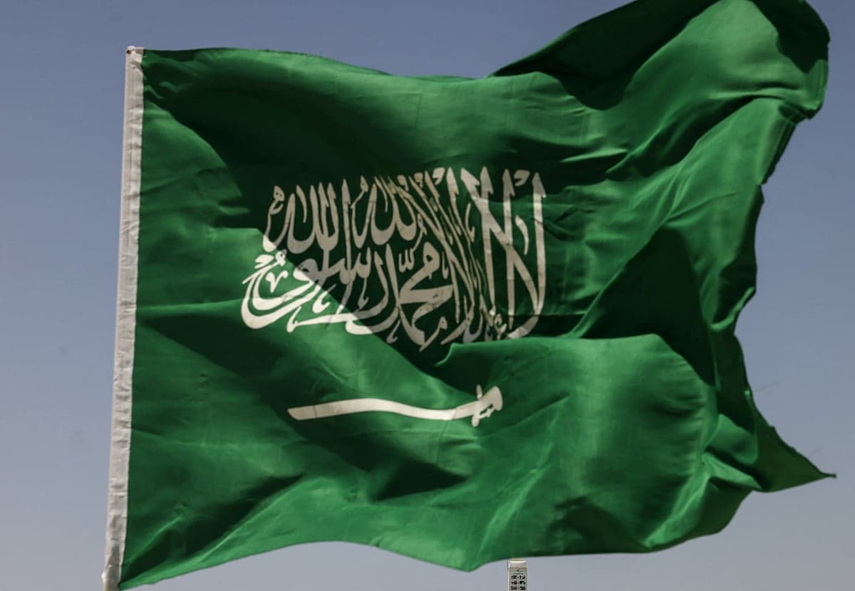 Map of the Middle East highlighting Iraq, US, and Saudi Arabia relations.
