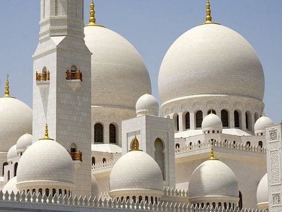 UAE skyline with a festive celebration for Prophet Muhammad's birthday