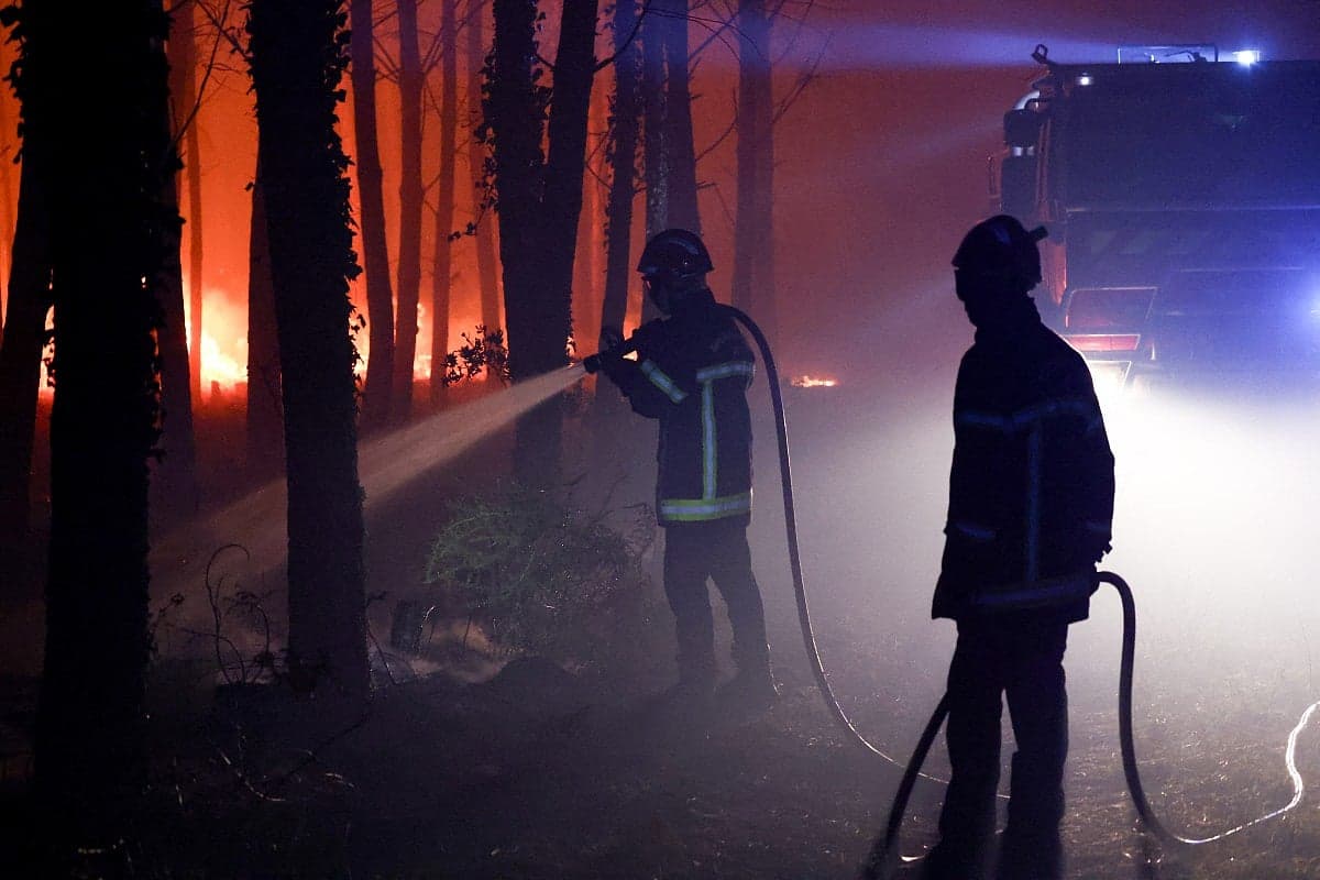 Firefighters battling wildfires in Europe during a heatwave