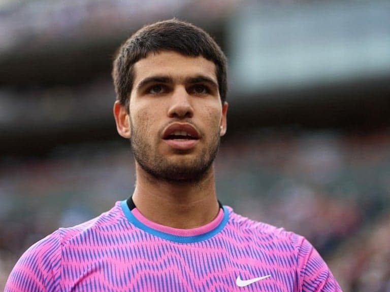 Carlos Alcaraz announcing his return to tennis for the US Open after recovering from a wrist injury.