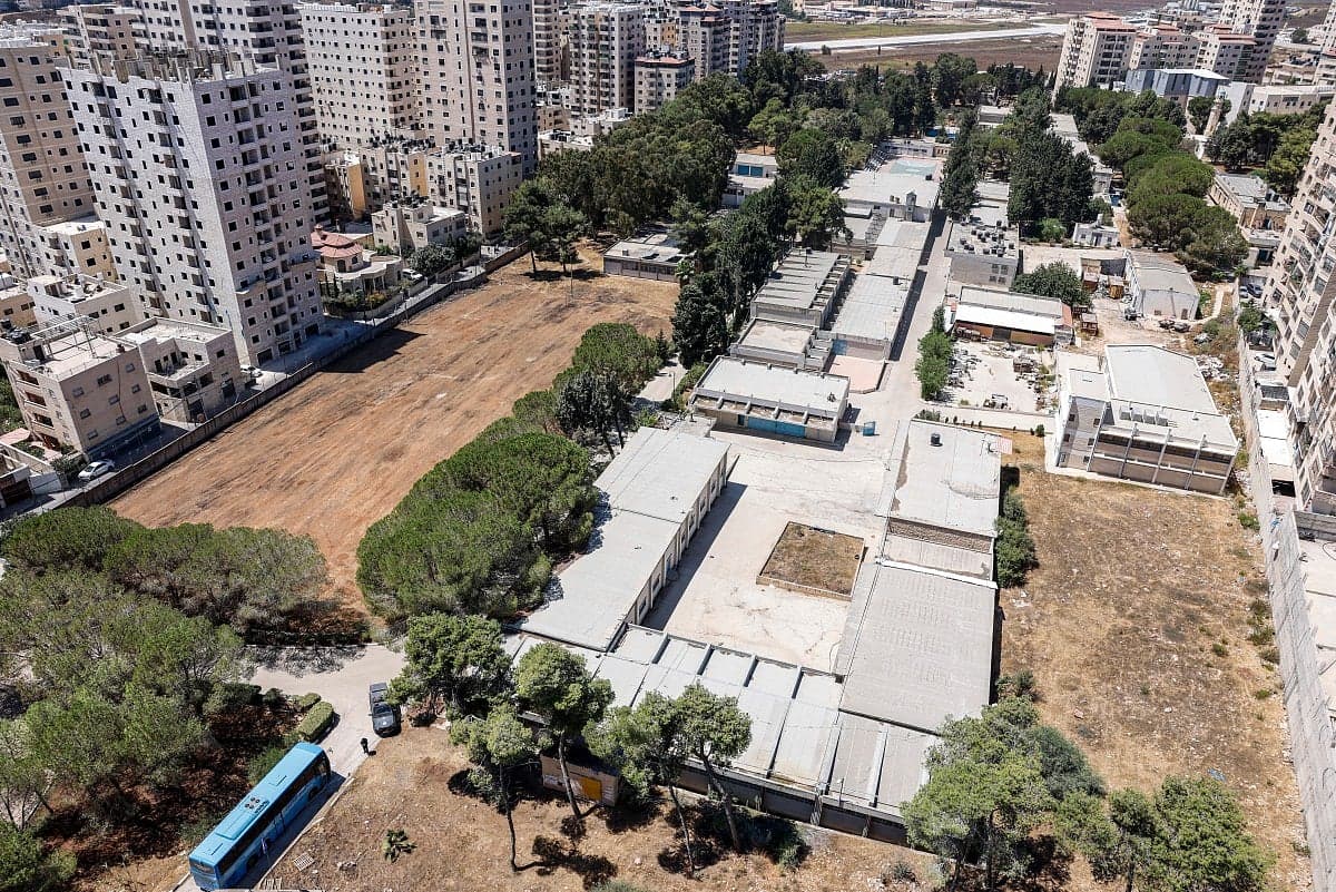 Aerial view of the Qalandia Training Centre in East Jerusalem, highlighting its significance for Palestinian vocational education.