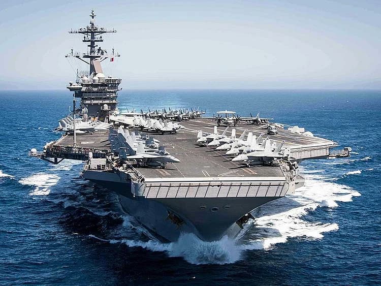 USS Theodore Roosevelt aircraft carrier preparing for deployment to the Arabian Sea amid rising tensions with Iran.