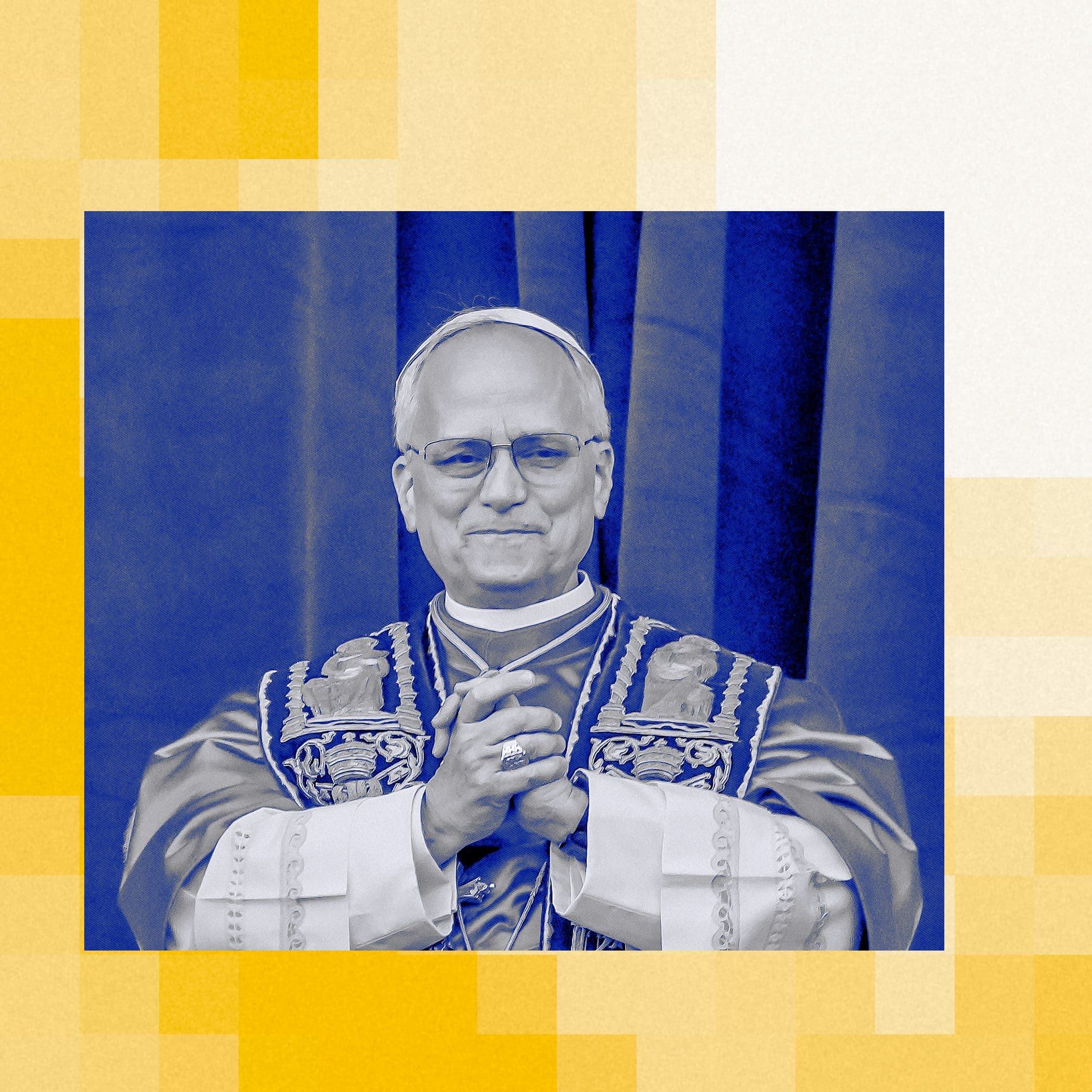 Pope Leo XIV delivering an encyclical on artificial intelligence ethics at the Vatican.