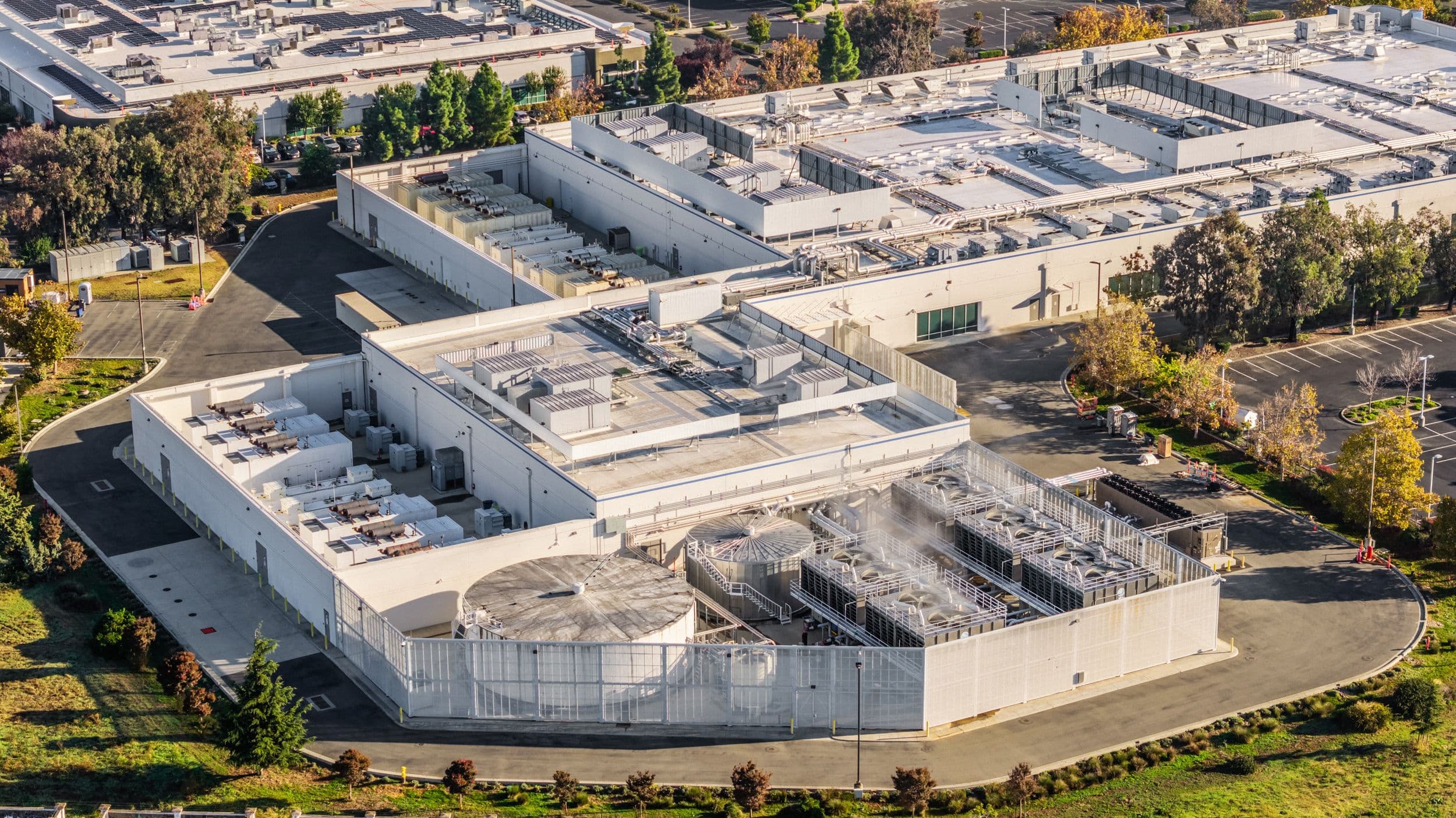 Google data center with a focus on water sustainability initiatives