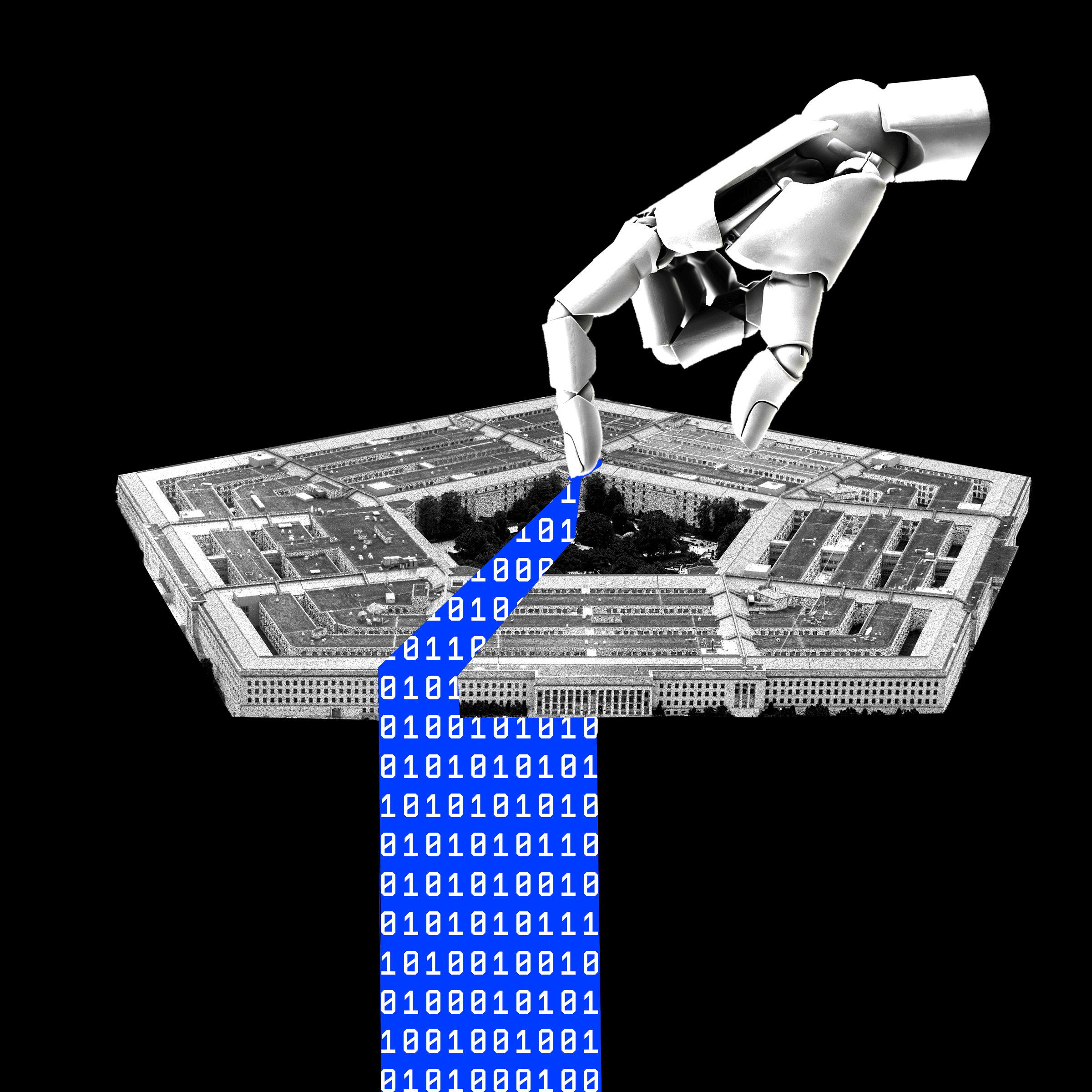 Architectural diagram illustrating an AI agent bypassing enterprise network security to access protected defense systems