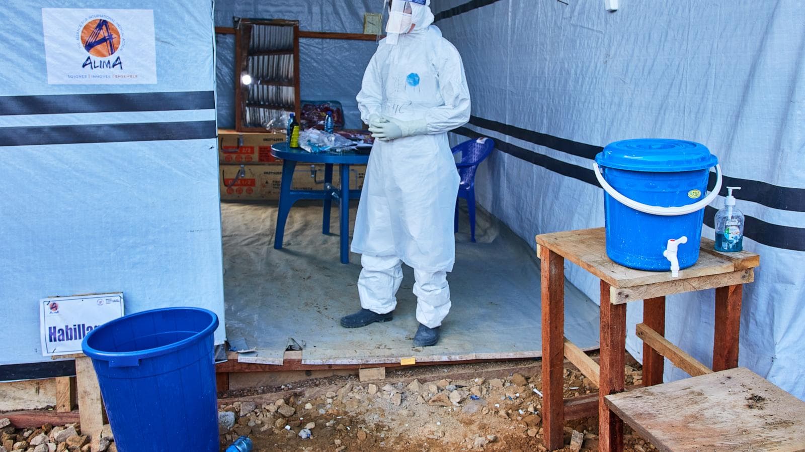 Healthcare workers in the Democratic Republic of Congo during the Ebola outbreak.