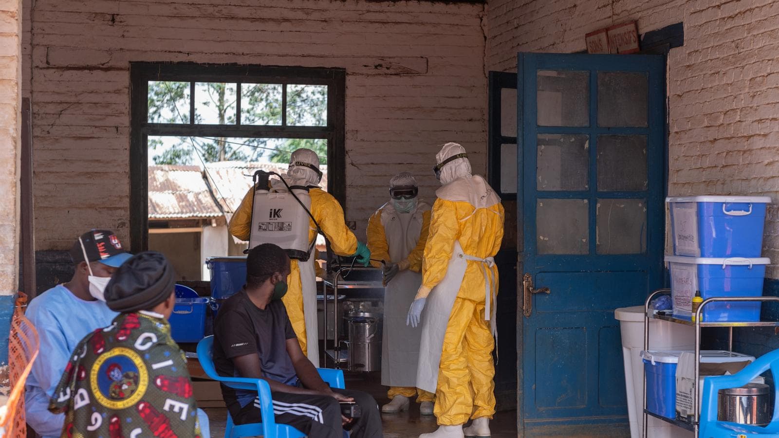 Map highlighting the Ebola outbreak regions in the Democratic Republic of the Congo.