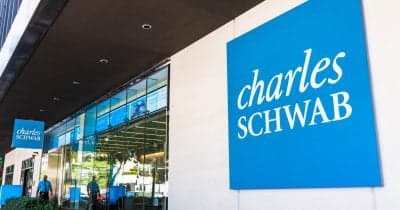 Charles Schwab logo with Bitcoin and Ethereum symbols
