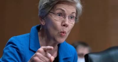 Senator Elizabeth Warren addressing cryptocurrency regulation issues.