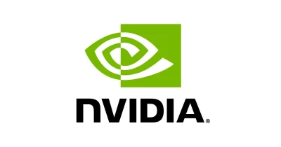 Nvidia logo with financial growth graphics