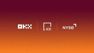 A visual representation of the partnership between ICE and OKX for oil-linked futures.