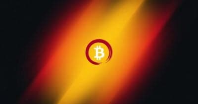 SpaceX logo with Bitcoin symbols in the background
