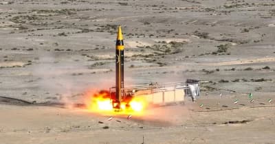 Map showing missile trajectory from Iran to Kuwait with interception details.
