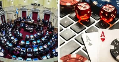 Argentina's legislative building with a focus on cryptocurrency regulations