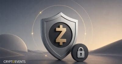 Zcash logo with a digital security theme
