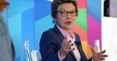 Mary Daly speaking at Bloomberg Tech 2026 about AI's economic potential.