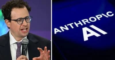 Anthropic logo with a backdrop of the White House, symbolizing tech-government relations.
