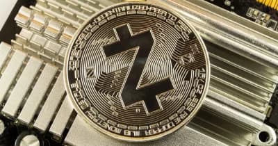 Zcash logo with a graph showing price recovery after vulnerability fix