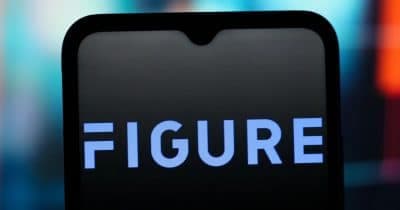 Figure Technology Solutions and Kiavi logos with a blockchain background