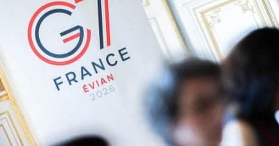 G7 leaders discussing global debt vulnerabilities at the summit in Évian-les-Bains.