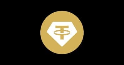 Tether logo with gold coins representing aUSDT and XAUT