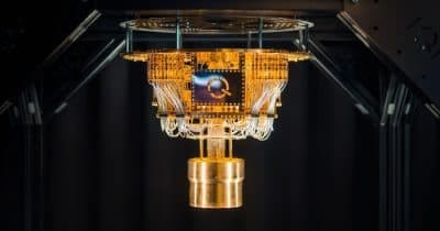 IQM quantum computing company logo with NASDAQ background