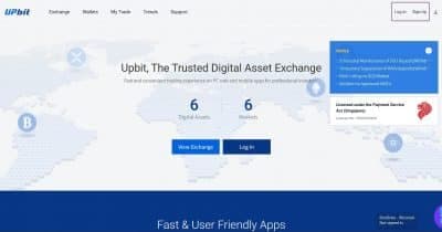 Upbit and Samsung logos with a backdrop of cryptocurrency symbols.