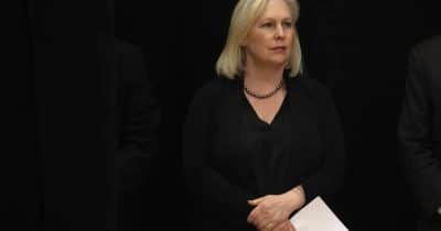 Senator Kirsten Gillibrand speaking about cryptocurrency regulations.