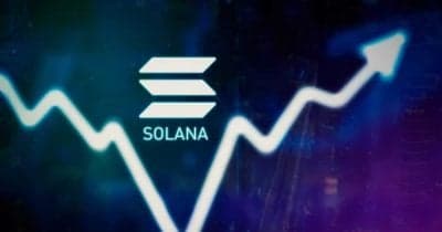 Graph showing the rise of Solana's SOL token price and transaction activity.