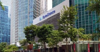 ByteDance and Alibaba logos with AI technology imagery