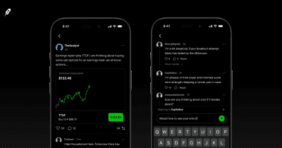 Infographic showing Robinhood Chain's transaction growth and market cap.