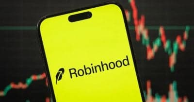 Illustration of Robinhood and Crypto.com logos with prediction market graphics.
