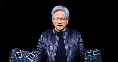 Nvidia CEO Jensen Huang speaking about responsible AI communication.