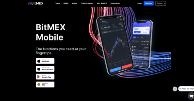 BitMEX exchange logo with a backdrop of cryptocurrency trading charts