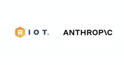 Anthropic and Riot Platforms partnership announcement graphic