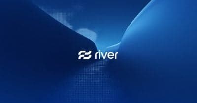 River AI logo with a backdrop of AI technology graphics