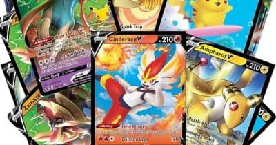 Illustration of tokenized Pokémon cards and blockchain technology