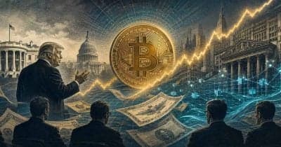 A chart showing Bitcoin's price surge past $72,000 alongside U.S. Treasury bond buyback announcements and short liquidations.