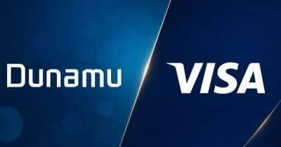 Visual representation of Dunamu and Visa's partnership focusing on stablecoin payments and AI-driven commerce.