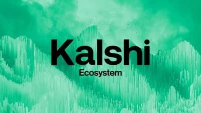 Infographic showing Kalshi's valuation growth and trading volume statistics.